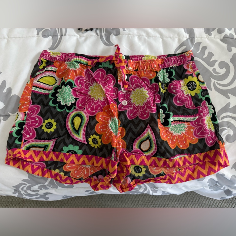 Vera Bradley Pink and Orange Floral Pajama Shorts